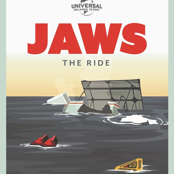 Universal Orlando Jaws The Ride Attraction Poster 4x6 8x10 11x14 11x17