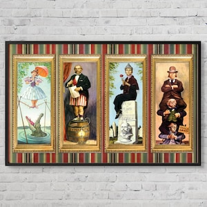 Vintage and Retro Disney Wood Art Haunted Mansion Stretching Portraits Jack Skellington Sally Disneyland Art