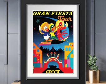 EPCOT Mexico Gran Fiesta Tour Three 3 Caballeros Donald Duck Poster 8x10 11x14 11x17 13x19