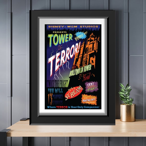 Twilight Zone Tower of Terror Attraction Retro Poster Walt Disney
