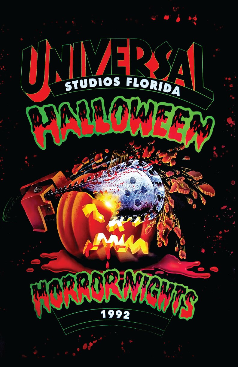 Halloween Horror Nights Chainsaw Pumpkin Retro Poster 8x10 11x14