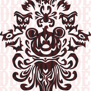 Haunted Mansion Wallpaper Design with a Mickey Mouse Flair Digital File PNG SVG JPG versions included