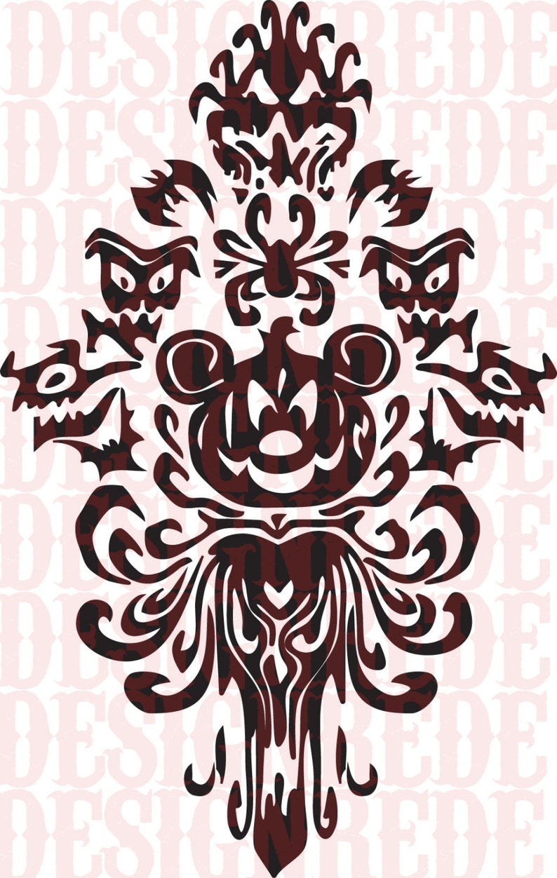 Haunted Mansion Wallpaper Design with a Mickey Mouse Flair | Etsy
