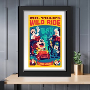 Walt Disney&#39;s Disneyland Mr. Toads Wild Ride Attraction Poster Disney 8x10 11x14 11x17 13x19