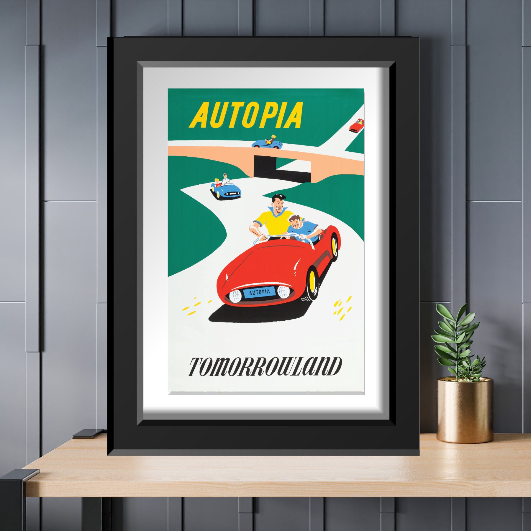 Tomorrowland Autopia Retro Attraction Poster 8x10 11x14 11x17