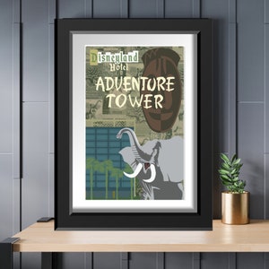 Disneyland Hotel Adventure Tower California Resort Retro Travel Vintage Poster 8x10 11x14 11x17 13x19
