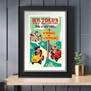 Disney Mr Toads Wild Ride Disneyland Attraction Poster 8x10 11x14 11x17 13x19