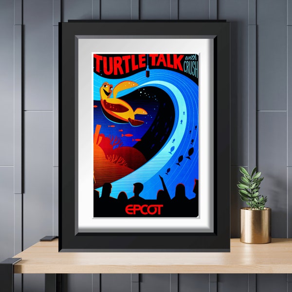 EPCOT Turtle Talk with Crush Attraction Poster Walt Disney World 11x14 11x17