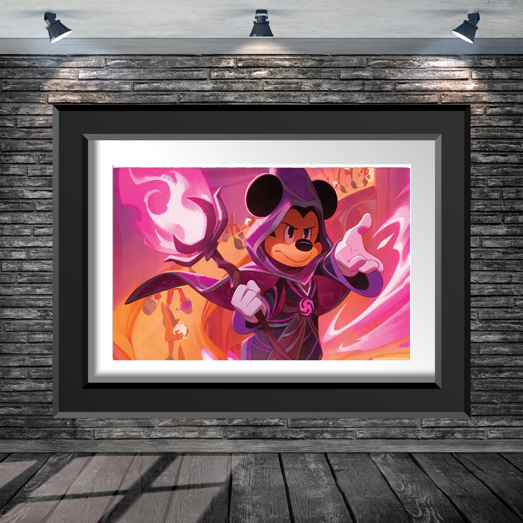 Disney Lorcana Mickey Mouse Sorcerer Poster 8x10 11x14 11x17 13x19