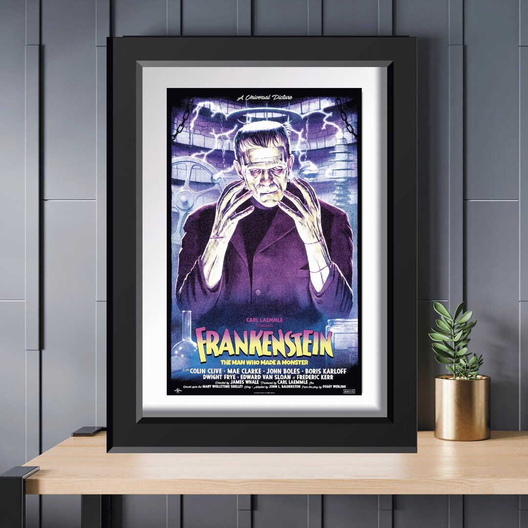 Frankenstein Movie Poster, Universal Classic Monsters, Karloff - Etsy