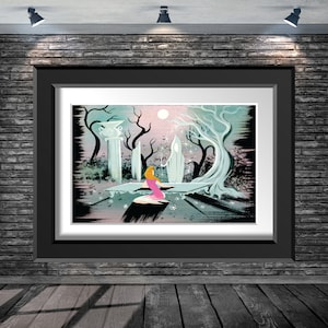 Mary Blair Cinderella Concept Sketch Cinderella Fairy Godmother Spell v2 Disney Poster 8x10 11x14 11x17 13x19