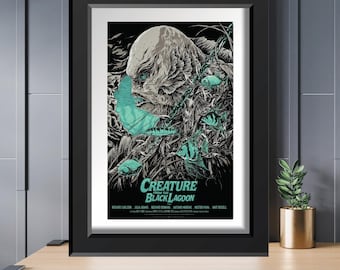 Creature From The Black Lagoon Poster, Retro Monster Movie Art