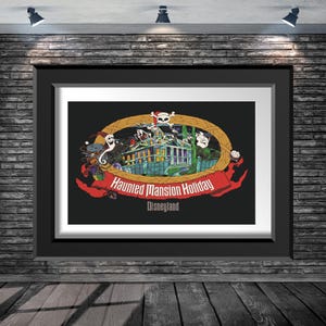 Disneyland Haunted Mansion Holiday Event Art #1 Poster 8x10 11x14 11x17 13x19 Jack Skellington Zero Scary Teddy