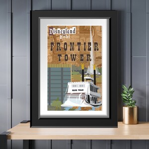Disneyland Hotel Frontier Tower California Resort Retro Travel Vintage Poster 8x10 11x14 11x17 13x19