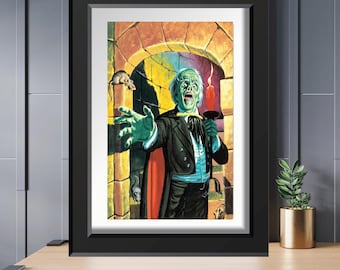 Phantom of the Opera Movie Poster, Chaney Universal Classic Monsters Print, Retro Color Horror Wall Art