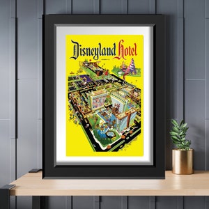 Disneyland Hotel Map California Resort Retro Travel Vintage Poster 8x10 11x14 11x17 13x19