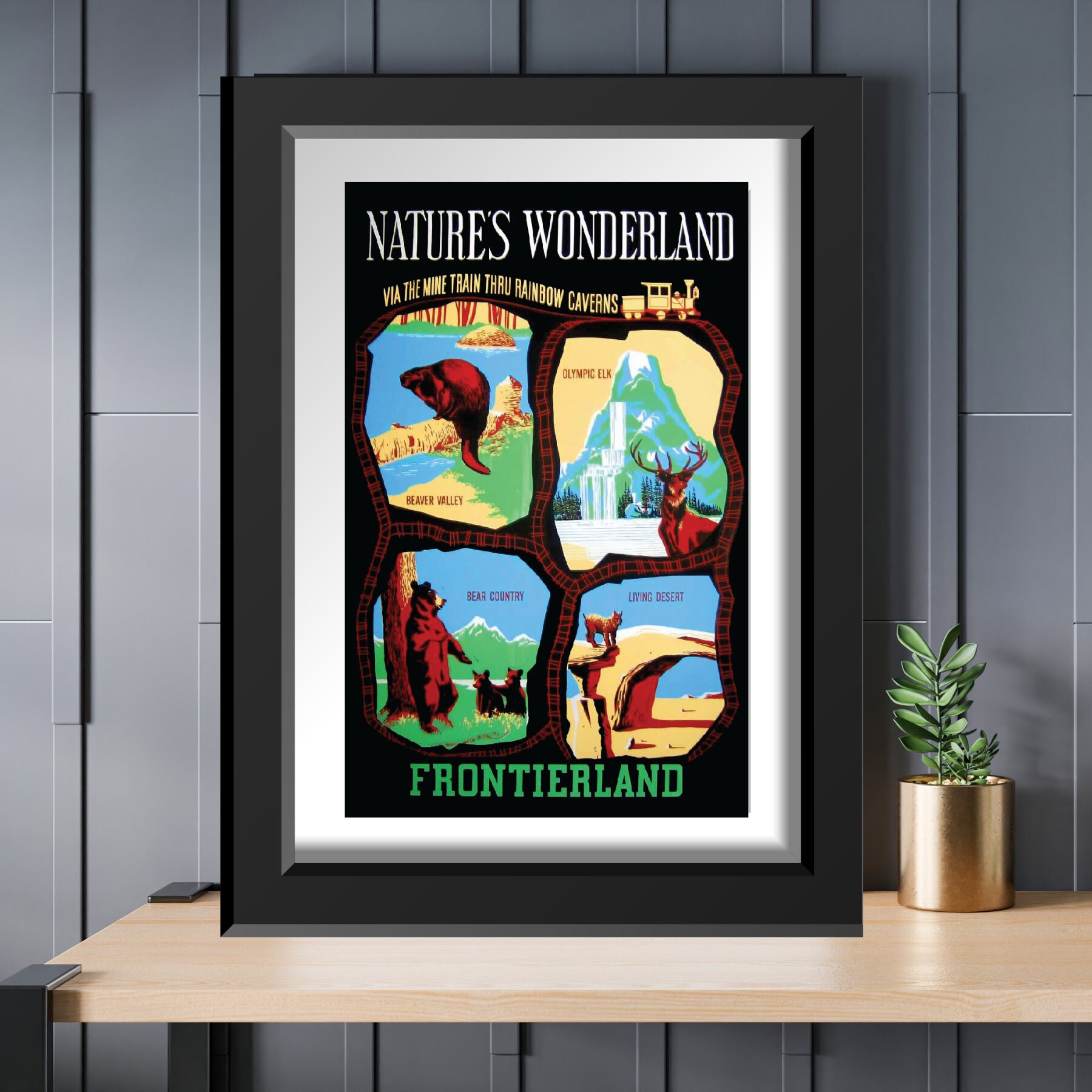 Disney Natures Wonderland Rainbow Caverns Mine Train Retro