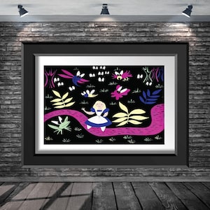 Disney Alice In Wonderland lost in the Tulgey Woods Concept Mary Blair Print Poster 8x10 11x14 11x17 13x19
