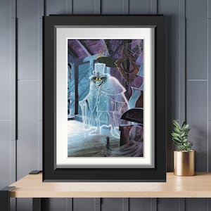Haunted Mansion Storybook Hatbox Ghost Disney Poster Hat Box Ghost Print