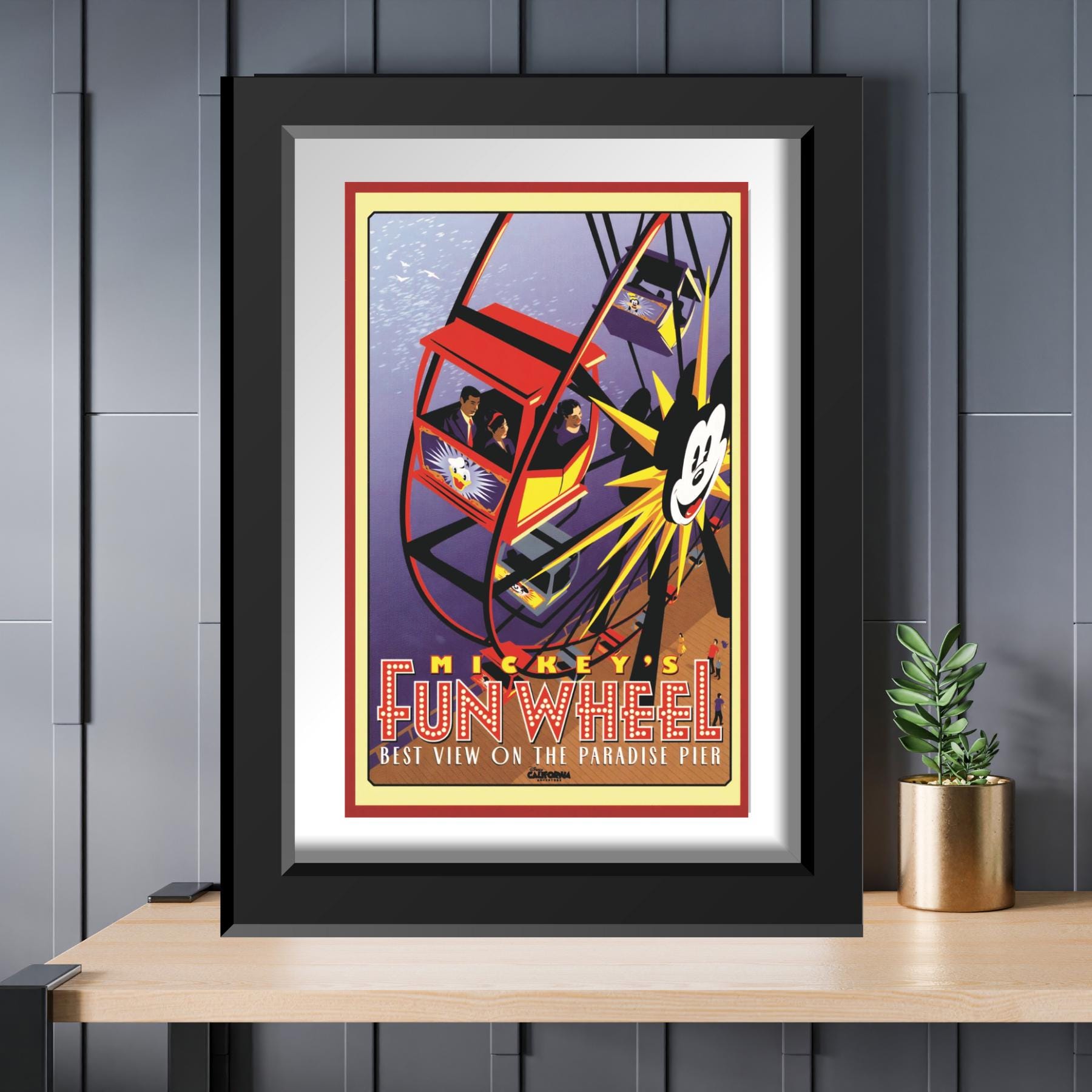 Disney California Adventure Mickey's Fun Wheel Attraction Poster