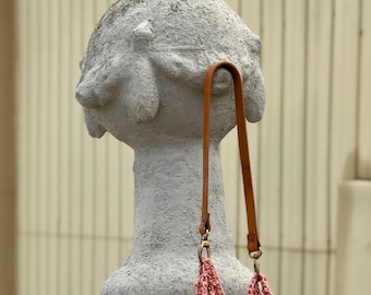 LEATHER HANDLE / STRAP for crochet / knit bag