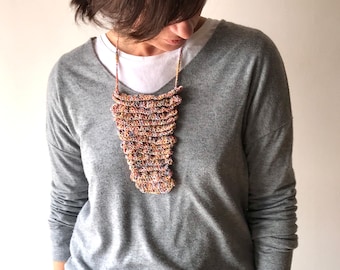 Crochet necklace pattern -  Crochet collar pattern - Beautiful boho layered necklace crochet pattern