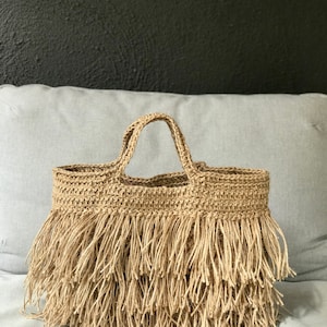 Crochet bag pattern. Summer Boho bag crochet tutorial. Super easy pattern to crochet a tote. image 6