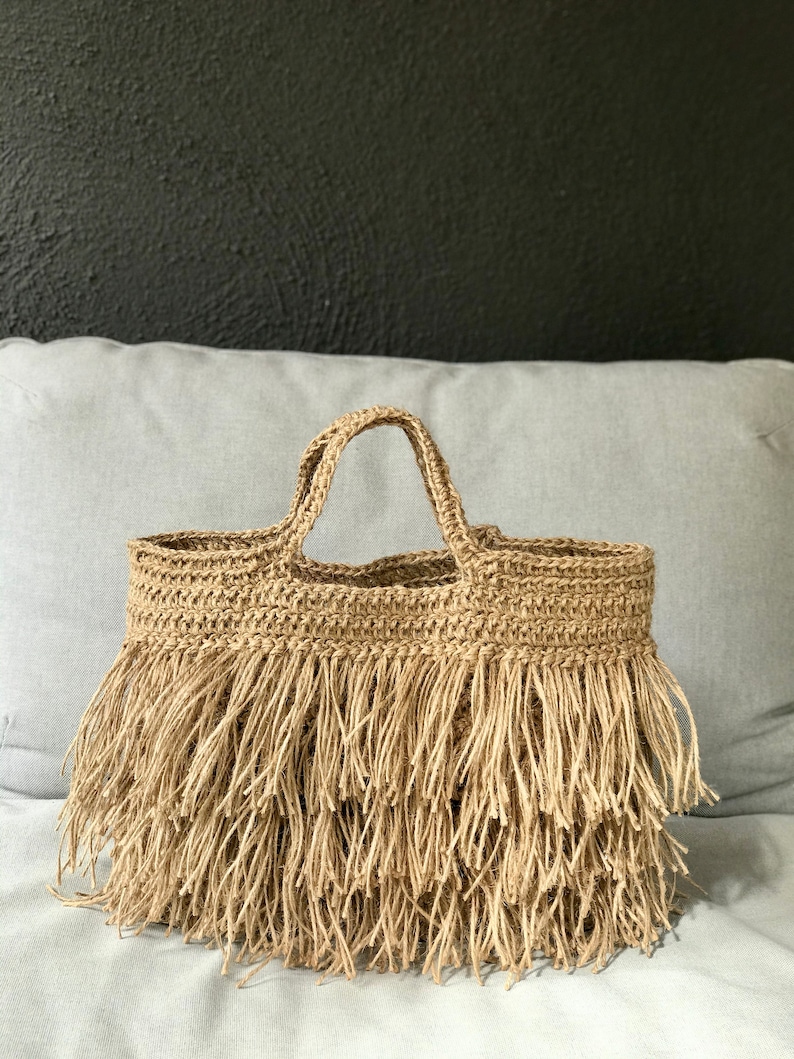 Crochet bag pattern. Summer Boho bag crochet tutorial. Super easy pattern to crochet a tote. image 6