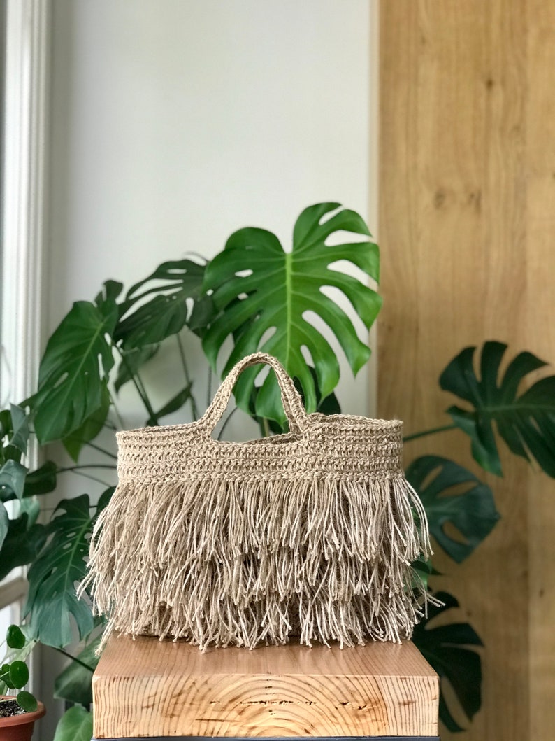 Crochet bag pattern. Summer Boho bag crochet tutorial. Super easy pattern to crochet a tote. image 10