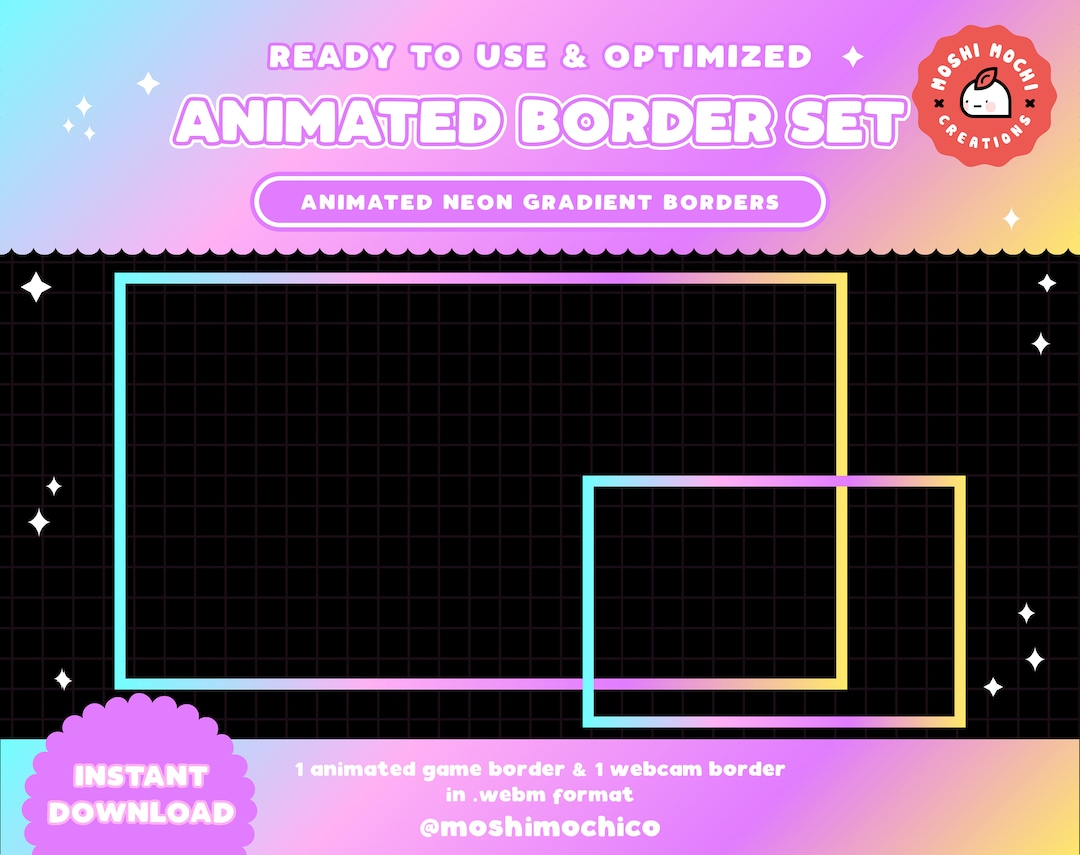 Stream Avatar Border Animated Rainbow Stream Border Set / Webcam Frame / Game Play Frame ...