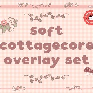 Cottagecore Stream Overlay Set for Twitch / Cozy Floral Kawaii / Forest Aesthetic / Webcam / Border / Simple / Custom / Streaming Setup