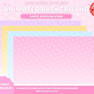 Animated Stream Background, Starry Twitch Overlay, Custom Stream, Cute Aesthetic, Stream Setup, Vtuber Background, Scene, Kawaii