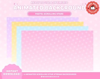 Animated Stream Background, Starry Twitch Overlay, Custom Stream, Cute Aesthetic, Stream Setup, Vtuber Background, Scene, Kawaii