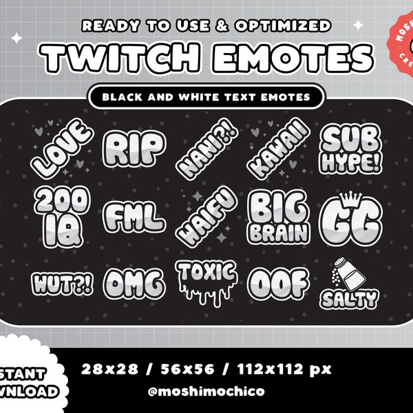 Twitch Text Emotes Etsy UK