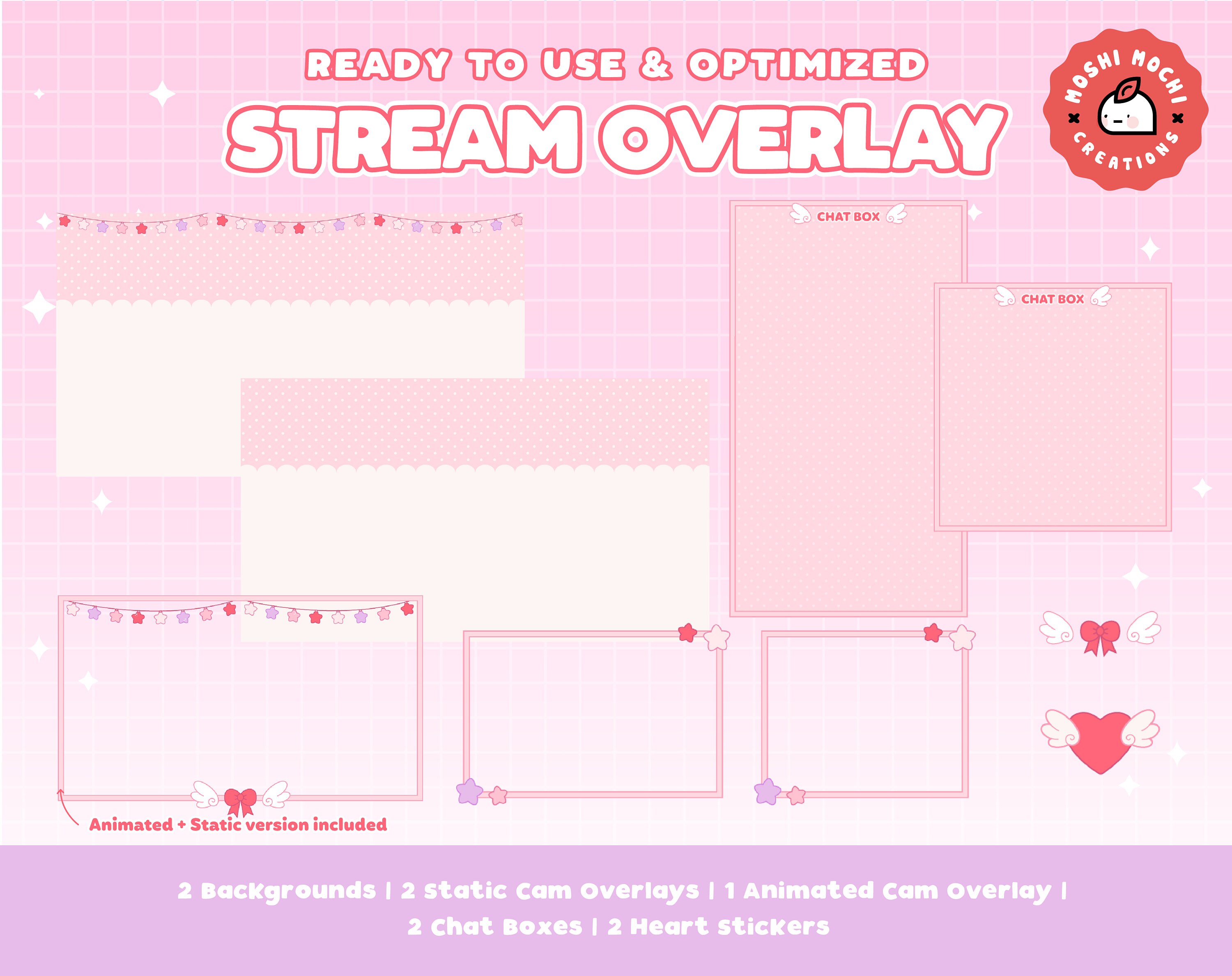 Customizable Twitch Overlay Set | Valentines Stream Package