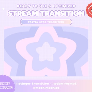 Twitch Stinger Transition - Pastel Star / Cute / Kawaii / Magic / Stream / Stream Setup / Space / Aesthetic