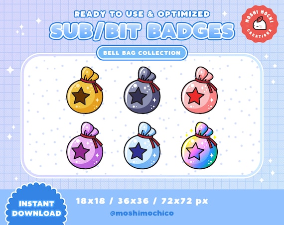 6x Twitch Sub Badges Bit Badges Emote Cute Sparkle Bell Etsy 6x Twitch Sub Badges Bit Badges Emote Cute Sparkle Bell Etsy
