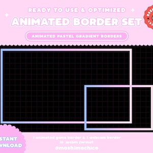Animierte Pastell Stream Border Set / Twitch / Webcam Frame / Spiel Play Frame / Stream Graphics / Kawaii / Streamer / Ästhetisch / Basic