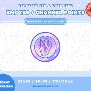 Twitch Pastel Iridescent Crystal Gem Coin Emote / Channel Point / Badges / Kawaii / Streamer / Pastel / Streamer Graphics / Witch / Cool