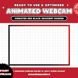 Twitch Animated Red Black Spooky Webcam Border Frame / Stream Graphics / Kawaii / Streamer / Sparkle / Aesthetic / Simple / Cool