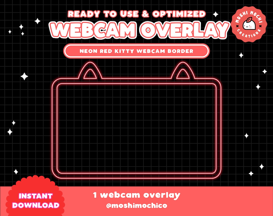 Twitch Neon Kitty Cat Webcam Overlay / Stream Graphics / Cam - Etsy