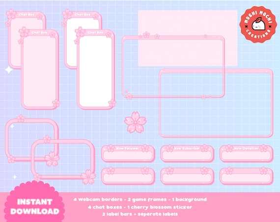 Chat Box Twitch Overlay Sakura Cherry Blossom (Download Now) 