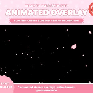 Animated Cherry Blossom Stream Add-On / Stream Decoration / Calming Cute Aesthetic / Setup / Overlay / Custom Vtuber Background / Pastel