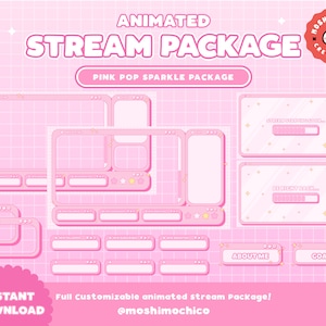 Animated Twitch Stream Package / Pink Computer Aesthetic / Stream Setup / Kawaii / Cute / Overlay / Custom