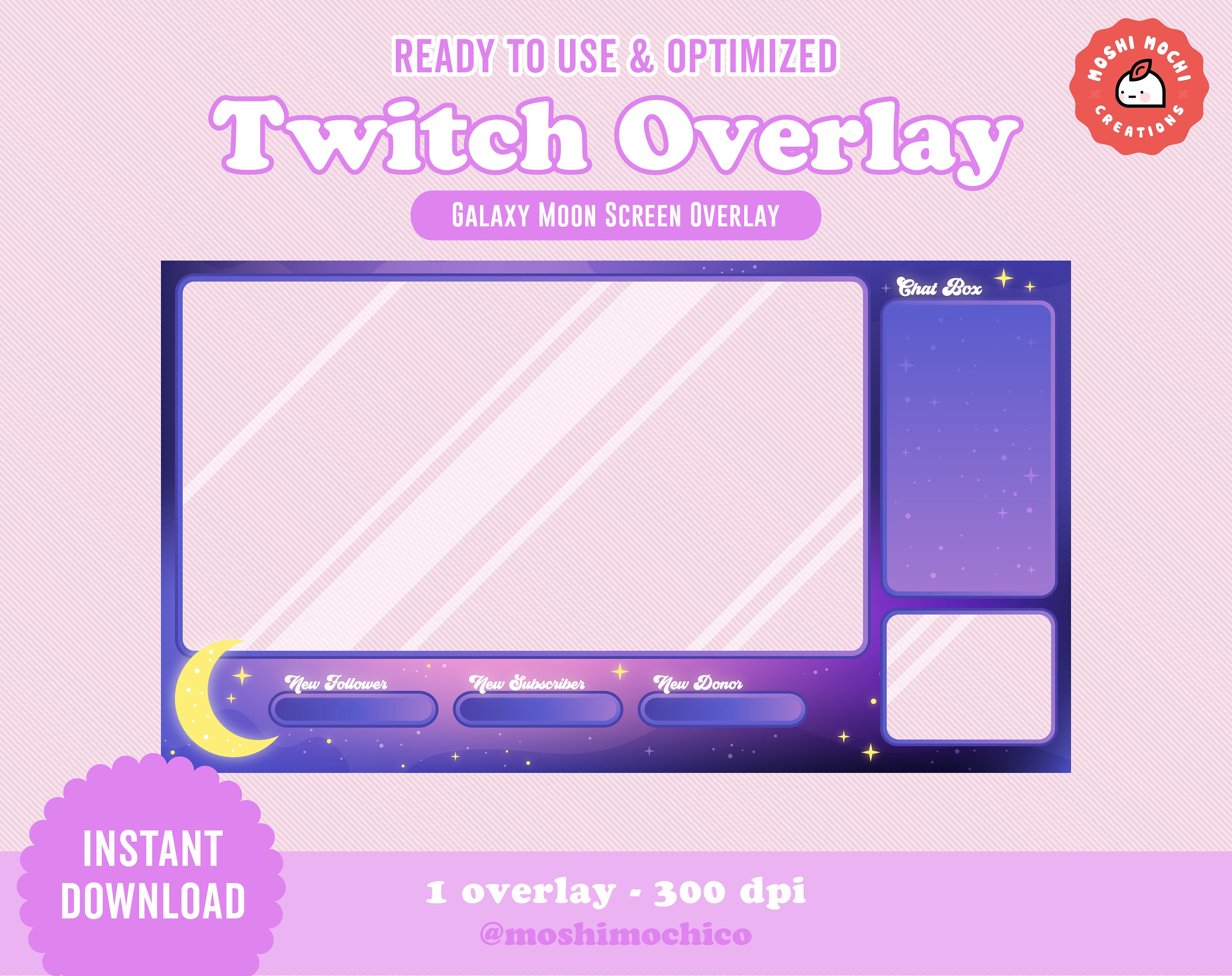 Twitch Chat Box Overlay Purple Twitch Overlay (Download Now) 
