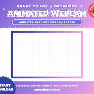 Twitch Animated Pink Blue Purple Gradient Webcam Border Frame / Stream ...