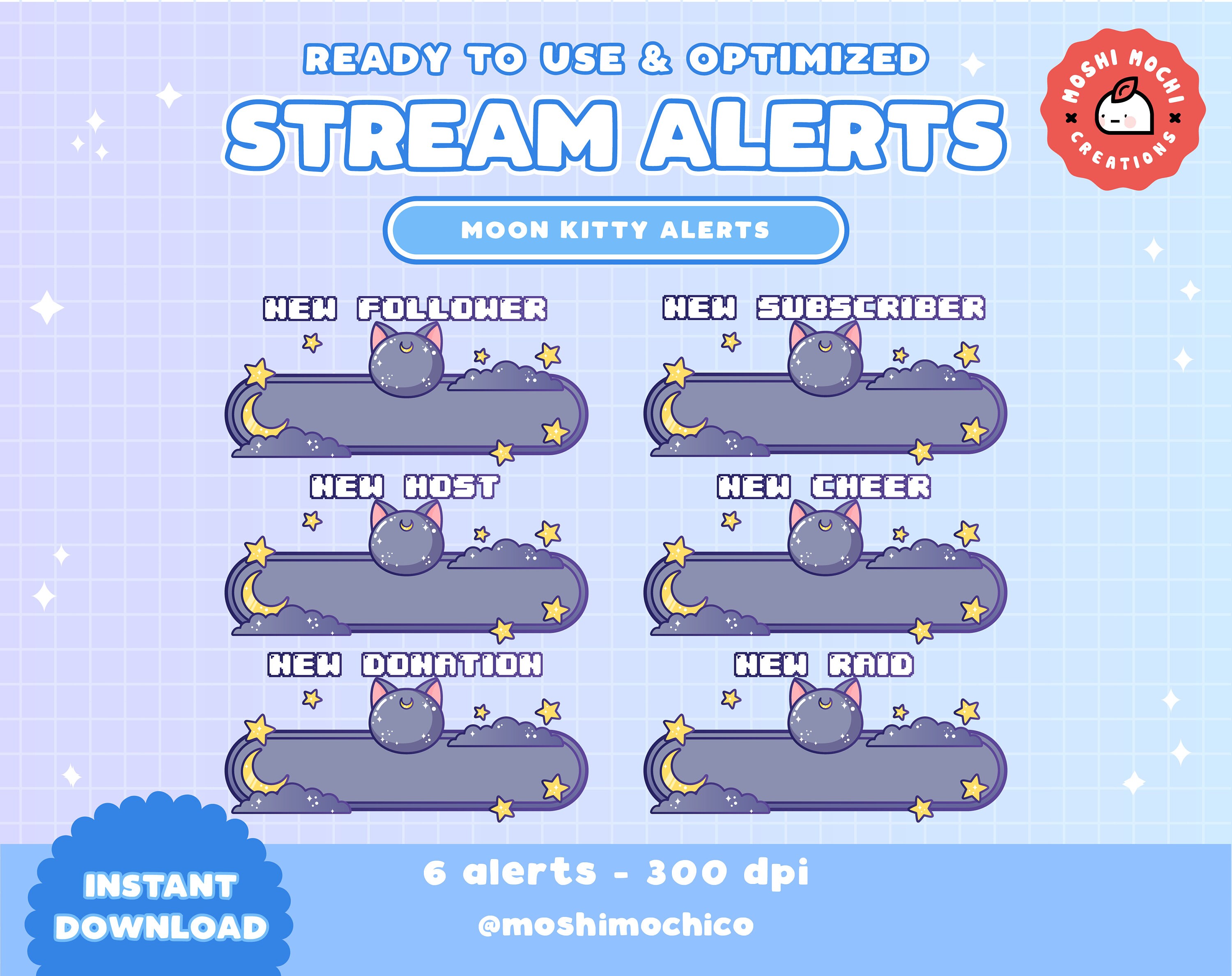 6x Twitch Dark Moon Kitty Static Alerts New Follower Etsy 6x Twitch Dark Moon Kitty Static Alerts New Follower Etsy