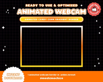 Candy Corn Halloween Webcam Border Frame / Stream Graphics / Spooky / Streamer / Sparkle / Creepy Aesthetic / Semplice