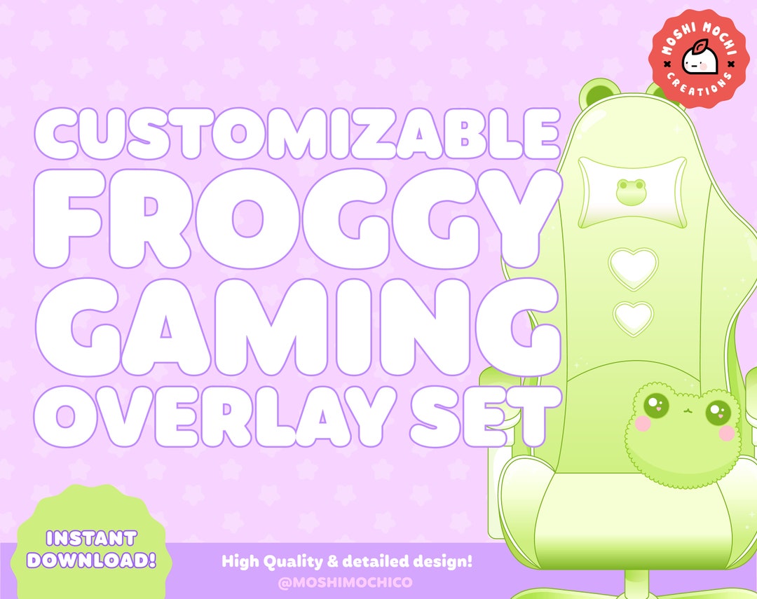 Frog Stream Overlay Set for Twitch / Vtuber Gaming Setup / Cute Animal ...