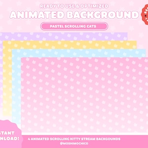 Animated Stream Background, Cat Twitch Overlay, Custom Kitty Stream, Cute Aesthetic, Stream Setup, Vtuber Background, Scene, Kawaii